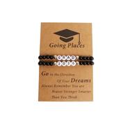 COLORFUL BLING 2026 Graduation Beaded Bracelet Set GRAD 2026 Inspirational Stretch Bracelets Graduation Gifts, Metal, alloy