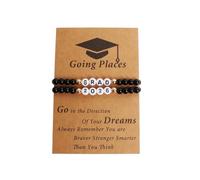 COLORFUL BLING 2026 Graduation Beaded Bracelet Set GRAD 2026 Inspirational Stretch Bracelets Graduation Gifts, Metal, alloy