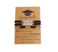 COLORFUL BLING 2026 Graduation Beaded Bracelet Set GRAD 2026 Inspirational Stretch Bracelets Graduation Gifts, Metal, alloy