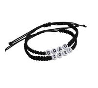 COLORFUL BLING 2026 Graduation Beaded Bracelet Set GRAD 2026 Inspirational Stretch Bracelets Graduation Gifts, Metal, alloy