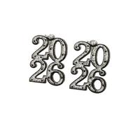 COLORFUL BLING 2026 New Year Glitter Dangle Drop Earrings for Women 2026 New Year Earrings Festive Party Jewelry Christmas Gifts for Women Friend,Sliver