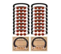 COLORFUL BLING 20Pcs Basketball Bracelets Set for Women Men Ball Bead Team Lovers Players with Inspirational Card Adjustable Sport Fan Wristband Jewelry Gifts, Regular, clay, no gemstone
