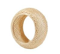 COLORFUL BLING 2Pcs Handwoven Wooden Braided Rattan Knit Cuff Bracelet Natural Bamboo Square Round Geometric Chunky Wrap Bangle for Women Ethnic Tribal Wrist Jewelry, Wood, wood
