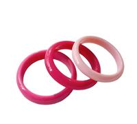COLORFUL BLING 3Pcs 80s Neon Dopamine Geometric Round Chunky Resin Acrylic Stackable Bangles Set for Women Statement Bracelets Jewelry, Resin, Agate