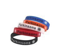 COLORFUL BLING 4/5 PCS Parkinsons Hypertension Hearing Inpaired Asthma Anaphylaxis Dementia Rubber Medical Alert ID Emergency Bracelet Warning Silicone Wristband Bracelets for Women Men, Silicone