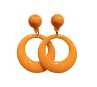 COLORFUL BLING 80s 90s Y2K Neon Earrings Vintage Geometric Hollow Round Chunky Acrylic Drop Dangle Earrings Halloween Costume Glow Party Daily Wear, Acrylic, Agate