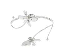 COLORFUL BLING Adjustable Gold Flower Floral Arm Cuff Bracelet Bangle Armband Upper for Women Statement Arm Jewelry Gift, Regular, Metal, no gemstone