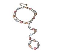 COLORFUL BLING Adjustable Hand Chain Bracelet Set with Ring for Women Stackable Beaded Slave Bracelet Summer Beach Jewelry Gift, Regular, MetalVarious Occasions:It is perfect for vacations,beach