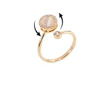 COLORFUL BLING Anti Stress Spinner Fidget Stackable Ring Adjustable Rotatable Meditation Crystal CZ Anxiety Relief for Women Girls Wedding Engagement Jewelry, crystal Metal, Cubic Zirconia