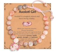 COLORFUL BLING Axolotl Charms Bracelets for Womens Adjustable Bead Bracelet for Friendship & Birthday Gift Cute Jewelry for Women