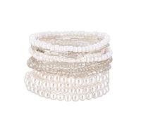 COLORFUL BLING Bohemian Crystal Beaded Bracelets Set Multilayer Stackable Bracelets Boho Charms Stretch Bracelet Handmade Multicolor Crystal Beaded Bangles Strand Bracelet Set, 2.4 Inch, Resin, zircon