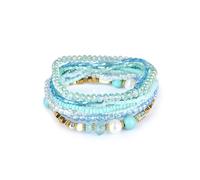 COLORFUL BLING Bohemian Crystal Beaded Stretch Bracelet Set for Women Boho Multilayer Imitation Pearl Seed Stackable Bracelet Holiday Jewelry Birthday Gift, Regular, Resin, no gemstone
