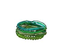 COLORFUL BLING Bohemian Crystal Beaded Stretch Bracelet Set for Women Boho Multilayer Imitation Pearl Seed Stackable Bracelet Holiday Jewelry Birthday Gift, Regular, Resin, no gemstone