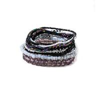 COLORFUL BLING Bohemian Crystal Beaded Stretch Bracelet Set for Women Boho Multilayer Imitation Pearl Seed Stackable Bracelet Holiday Jewelry Birthday Gift, Regular, Resin, no gemstone