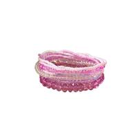 COLORFUL BLING Bohemian Crystal Beaded Stretch Bracelet Set for Women Boho Multilayer Imitation Pearl Seed Stackable Bracelet Holiday Jewelry Birthday Gift, Regular, Resin, no gemstone