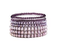 COLORFUL BLING Bohemian Stackable Bead Bracelets Set for Women Layered Multicolor Stretch Beaded Stacking Strand Wrap Bracelets Shiny Crystal Statement Jewelry, adjustable, beads, no gemstone