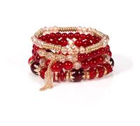 COLORFUL BLING Bohemian Stackable Beaded Bracelets Set for Women Multilayer Butterfly Stretch Natrual Stone Bead Bracelet Vintage Boho Stacking Bracelets Summer Beach Jewelry Gift, Regular, Crystal