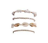COLORFUL BLING Boho Shell Layered Beaded Anklet Set for Women Girls Bohemian Beads Foot Chain Anklet Summer Beach Foot Jewelry Accessories-Style B