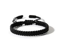 COLORFUL BLING Braided Rope String Bracelet for Women Adjustable Boho Handmade Tibetan Lucky String Bracelet Inspirational Protection Jewellery Gift for Women Men Friend Couple,Black