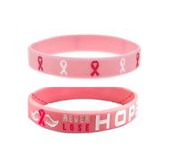 COLORFUL BLING Breast Cancer Awareness Bracelets/Rubber Medical Awareness Emergency Wristband/Hope Faith Strength Courage Accessories Wristbands/Pink Ribbon Camo Silicone for Women Supplies Favors, 1