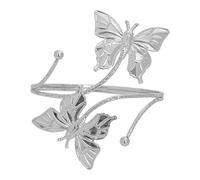 COLORFUL BLING Butterfly Flower Upper Arm Cuff Bracelet Bangle for Women Adjustable Coil Boho Floral Armband Statement Jewelry Gift, Regular, Metal, no gemstone