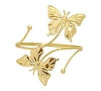 COLORFUL BLING Butterfly Flower Upper Arm Cuff Bracelet Bangle for Women Adjustable Coil Boho Floral Armband Statement Jewelry Gift, Regular, Metal, no gemstone