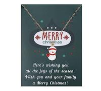 COLORFUL BLING Christmas Necklace with Message Gifts Card Christmas Tree Snowflake for Winter Santa Sweater Thanksgiving Day Women Girls Xmas Party Jewelry, Metal, alloy,