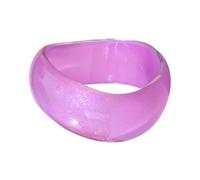 COLORFUL BLING Chunky Glitter Resin Bangle Bracelet for Women - Irregular Wavy Wide Acrylic Statement Cuff, Retro Y2K Summer Fashion Jewelry for Party & Daily Wear, S, Resin, no gemstone