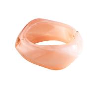 COLORFUL BLING Chunky Irregular Wavy Resin Bangle Bracelet for Women, Hinged Marbled Acrylic Cuff Bracelet, Retro Bold Statement Jewelry for Party Vacation Daily Wear, S, Metal, no gemstone