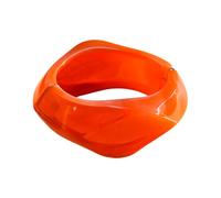 COLORFUL BLING Chunky Irregular Wavy Resin Bangle Bracelet for Women, Hinged Marbled Acrylic Cuff Bracelet, Retro Bold Statement Jewelry for Party Vacation Daily Wear, S, Metal, no gemstone