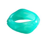 COLORFUL BLING Chunky Irregular Wavy Resin Bangle Bracelet for Women, Hinged Marbled Acrylic Cuff Bracelet, Retro Bold Statement Jewelry for Party Vacation Daily Wear, S, Metal, no gemstone
