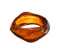 COLORFUL BLING Chunky Irregular Wavy Resin Bangle Bracelet for Women, Hinged Marbled Acrylic Cuff Bracelet, Retro Bold Statement Jewelry for Party Vacation Daily Wear, S, Metal, no gemstone