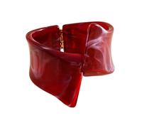 COLORFUL BLING Chunky Resin Bangle Bracelet for Women, Irregular Wide Acrylic Open Cuff Bracelet, Vintage Bold Statement Fashion Jewelry for Daily Party, S, Metal, no gemstone