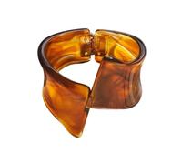 COLORFUL BLING Chunky Resin Bangle Bracelet for Women, Irregular Wide Acrylic Open Cuff Bracelet, Vintage Bold Statement Fashion Jewelry for Daily Party, S, Metal, no gemstone
