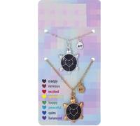 COLORFUL BLING Cute Butterfly Cat Turtle Color Changing Mood Necklace Set for Women Emotion Feeling Temperature Sensing Animals Pendant Necklace with Card Couple Friendship Jewelry Gifts, Metal, Agate