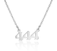 COLORFUL BLING Dainty Angel Number Pendant Necklace Stainless Steel Choker 000 1111 111 222 333 444 555 666 777 888 999 Numerology Jewelry Gift for Women Teen Girls, Metal, stainless-steel,