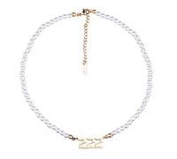 COLORFUL BLING Dainty Pearl Angel Number Choker Necklace Pendant 000 1111 111 222 333 444 555 666 777 888 999 Numerology Jewelry Gift for Women Teen Girls, Metal, Pearl,