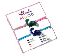 COLORFUL BLING Dinosaur Frog Turtle Dragon Color Changing Mood Bracelet Set for Women Emotion Feeling Temperature Sensing Wrap Bracelet with Card Friendship Jewelry, enamel, agate