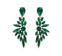 COLORFUL BLING Drop Earrings for Women Crystal Teardrop Pendant Earrings Elegant Jewelry for Everyday Glam & Wedding Celebrations,Green