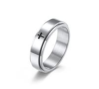 COLORFUL BLING Egypt Eye of Horus Cross Anxiety Spinner Ring Ankh Titanium Stainless Steel Rotating Fidget Ring Stress Relieving Wedding for Him Her Couple Promise Lover Jewelry, Metal, stainless-steel,