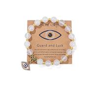 COLORFUL BLING Evil Eye Charms Bracelet Natural Stone Beads Handmade Bracelet Inspirational Gift with Message Card Kabbalah Protection Good Luck Jewelry, Stone, zircon gemstone