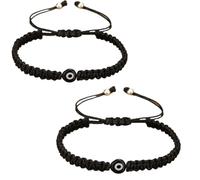COLORFUL BLING Evil Eye String Bracelets for Women Healing Protection Evil Eyes Braided Bracelets Handmade Beaded Lucky Jewelry Gift for Women Men Friend,Black