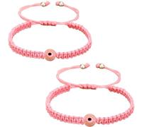 COLORFUL BLING Evil Eye String Bracelets for Women Healing Protection Evil Eyes Braided Bracelets Handmade Beaded Lucky Jewelry Gift for Women Men Friend,Pink