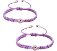 COLORFUL BLING Evil Eye String Bracelets for Women Healing Protection Evil Eyes Braided Bracelets Handmade Beaded Lucky Jewelry Gift for Women Men Friend,Purple