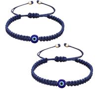 COLORFUL BLING Evil Eye String Bracelets for Women Healing Protection Evil Eyes Braided Bracelets Handmade Beaded Lucky Jewelry Gift for Women Men Friend,Blue