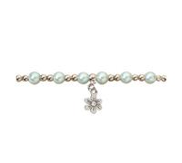 COLORFUL BLING Flower Bracelet with Gift Card Dainty Wedding Proposal & Bridesmaid Gifts for Wedding Party,Green