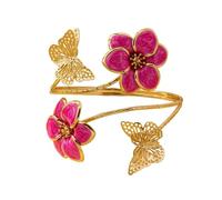 COLORFUL BLING Flower Butterfly Upper Arm Cuff Bracelet Boho Armlet Bangle Armband Summer Beach Holiday Jewelry Gift for Women, Regular, Metal, no gemstone