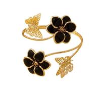 COLORFUL BLING Flower Butterfly Upper Arm Cuff Bracelet Boho Armlet Bangle Armband Summer Beach Holiday Jewelry Gift for Women, Regular, Metal, no gemstone