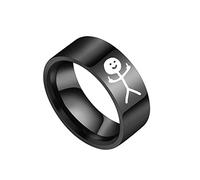 COLORFUL BLING Funny Doodle Matching Promise Rings for Couples Best Friends Romantic Wedding Engagement Finger Bands Friendship Valentine's Day Gift, Metal, Zircon