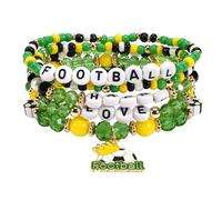 COLORFUL BLING Game Day Soccer Stackable Beaded Stretch Bracelets Sports Soccer Team Fans Bracelets, 5 UK, Acrylic, no gemstone